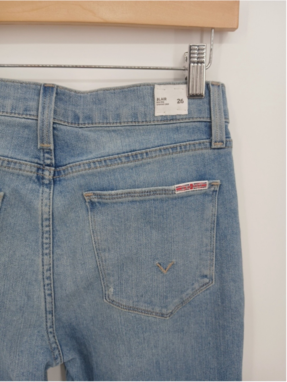 Hudson Jeans Blair High Rise Straight Crop Womens Size 26 Blue Distressed - Picture 12 of 16